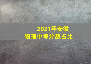 2021年安徽物理中考分数占比