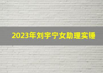 2023年刘宇宁女助理实锤