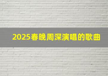 2025春晚周深演唱的歌曲