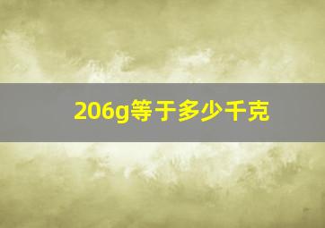 206g等于多少千克