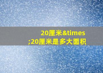 20厘米×20厘米是多大面积