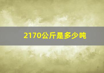 2170公斤是多少吨