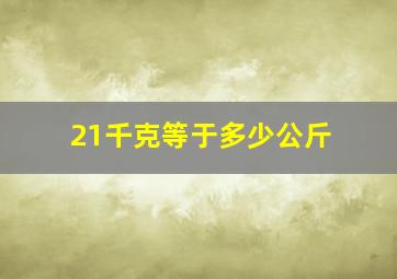 21千克等于多少公斤