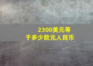 2300美元等于多少欧元人民币