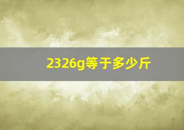 2326g等于多少斤