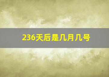 236天后是几月几号