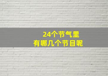 24个节气里有哪几个节目呢