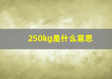 250kg是什么意思