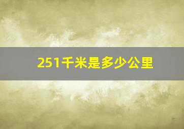 251千米是多少公里