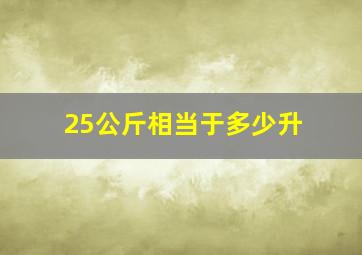 25公斤相当于多少升