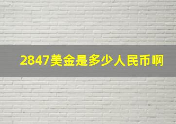 2847美金是多少人民币啊