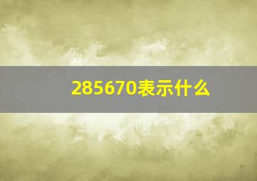 285670表示什么