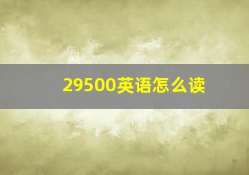 29500英语怎么读