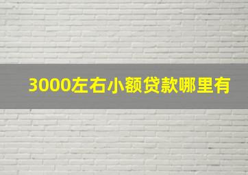 3000左右小额贷款哪里有