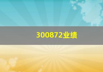 300872业绩