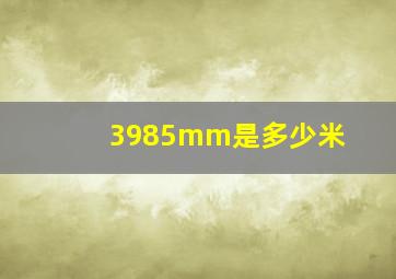 3985mm是多少米