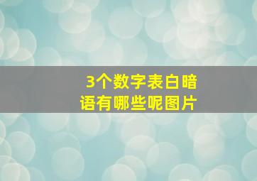 3个数字表白暗语有哪些呢图片