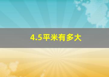 4.5平米有多大