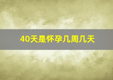 40天是怀孕几周几天