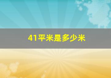 41平米是多少米