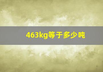 463kg等于多少吨