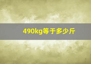 490kg等于多少斤