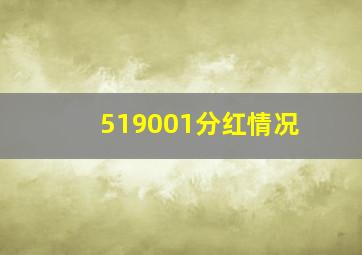 519001分红情况