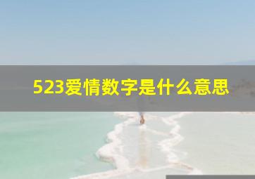 523爱情数字是什么意思