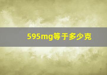 595mg等于多少克