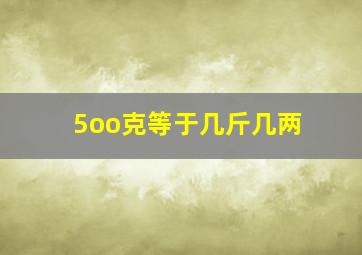 5oo克等于几斤几两