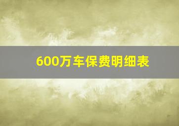 600万车保费明细表