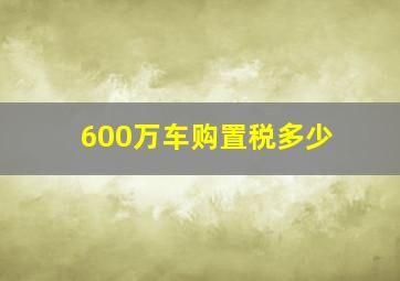 600万车购置税多少