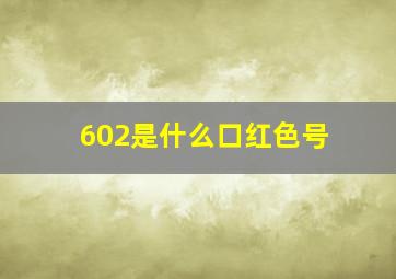 602是什么口红色号