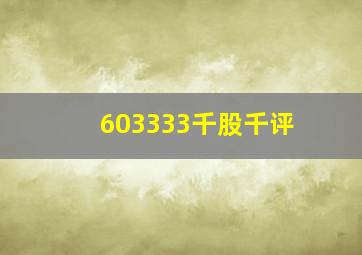 603333千股千评