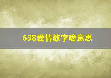 638爱情数字啥意思