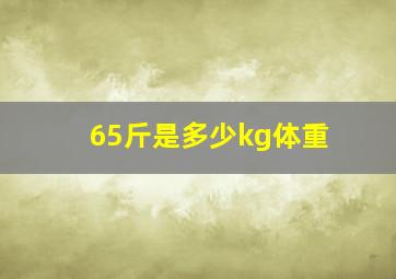 65斤是多少kg体重