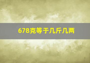 678克等于几斤几两