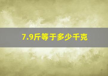 7.9斤等于多少千克