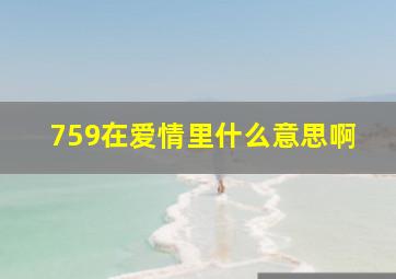 759在爱情里什么意思啊