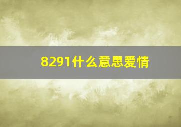 8291什么意思爱情