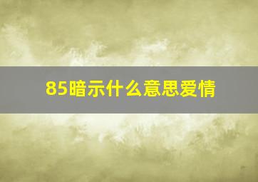 85暗示什么意思爱情