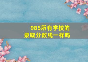 985所有学校的录取分数线一样吗