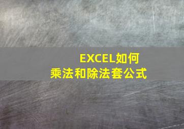 EXCEL如何乘法和除法套公式