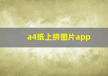 a4纸上拼图片app