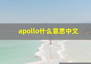 apollo什么意思中文