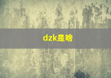 dzk是啥