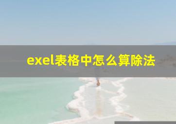 exel表格中怎么算除法