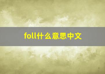 foll什么意思中文