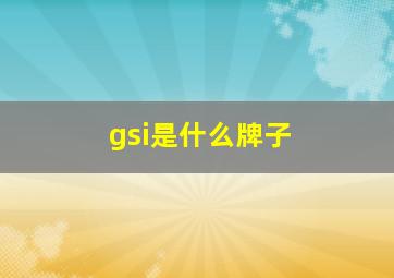 gsi是什么牌子