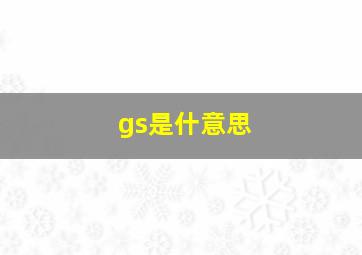 gs是什意思